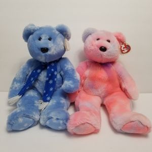Set 2002 ty beanie buddies pink clubby teddy&1999